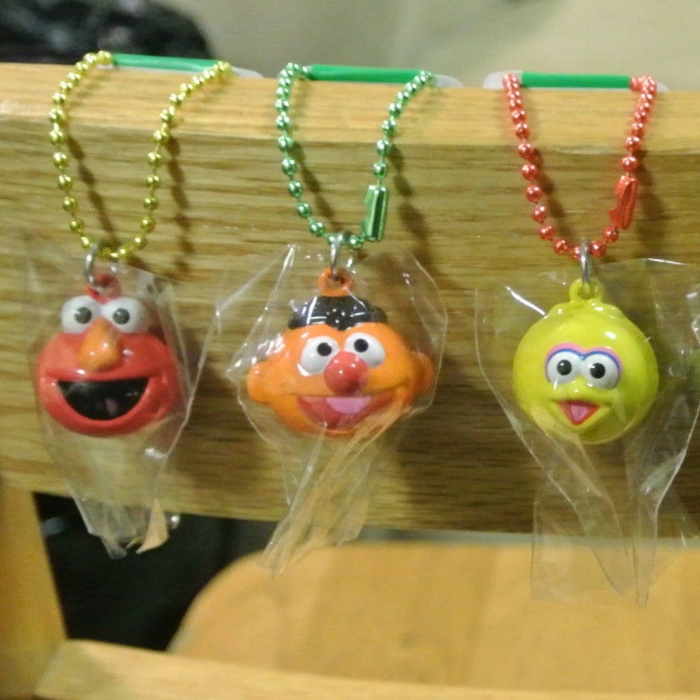 Set of 6 sesame street characters bell pendant key chain